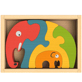 Wooden Toddler Puzzle Elephants