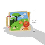 size wooden baby book zoo animals
