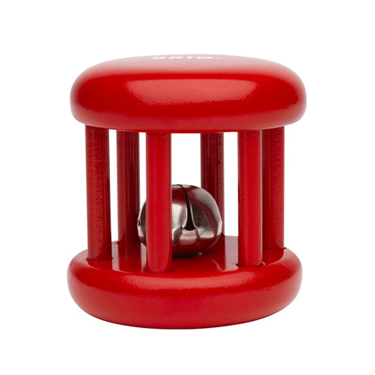 red wooden baby rattle