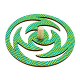 Stocking Stuffer - green wooden spinning top
